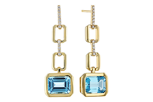 M302-32191: EARRINGS 3.20 BLUE TOPAZ 3.32 TGW (8x6MM BT)